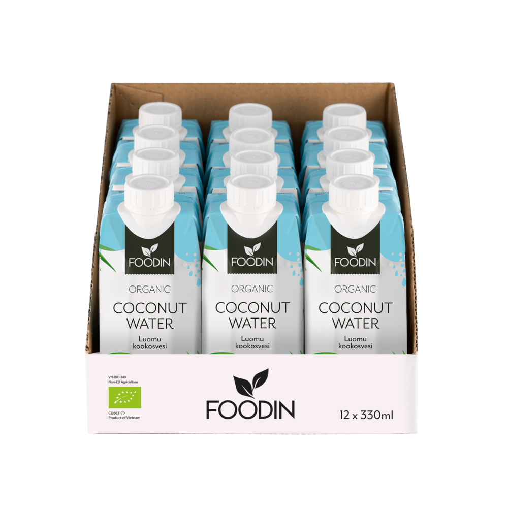 Kookosvesi, luomu, 330ml x 12-pack